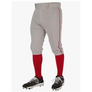 CHAMPPRO Baseball Pants Knickers Grey Red Stripe Adult 3X Triple Crown 2.0